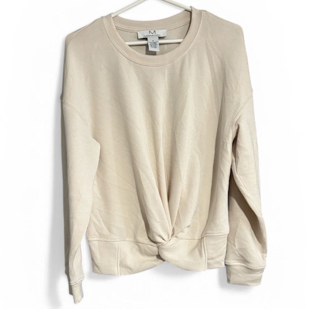 Magaschoni Twist-Front Sweatshirt - Beige Cream